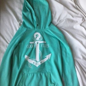 Teal good vibes chill sweatshirt